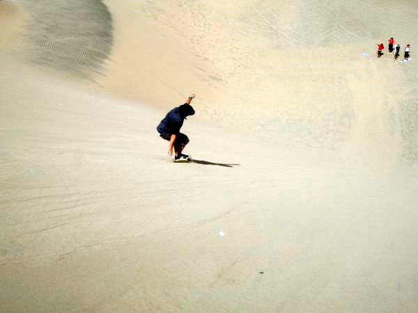 Sand Boarding down a 40m slope