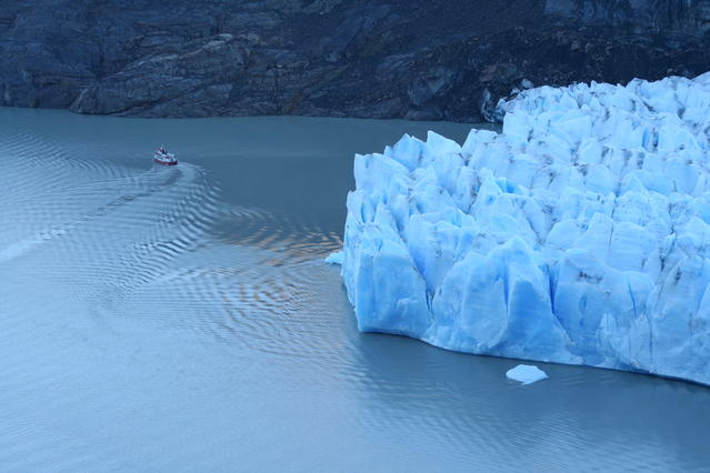 Looking down at Glacier Grey